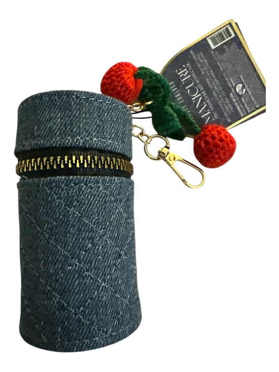 Beauty evolver manicure Accessories - NWT Denim Cherry Key & Card Holder - Blue with Red cherry 4 pc manicure set